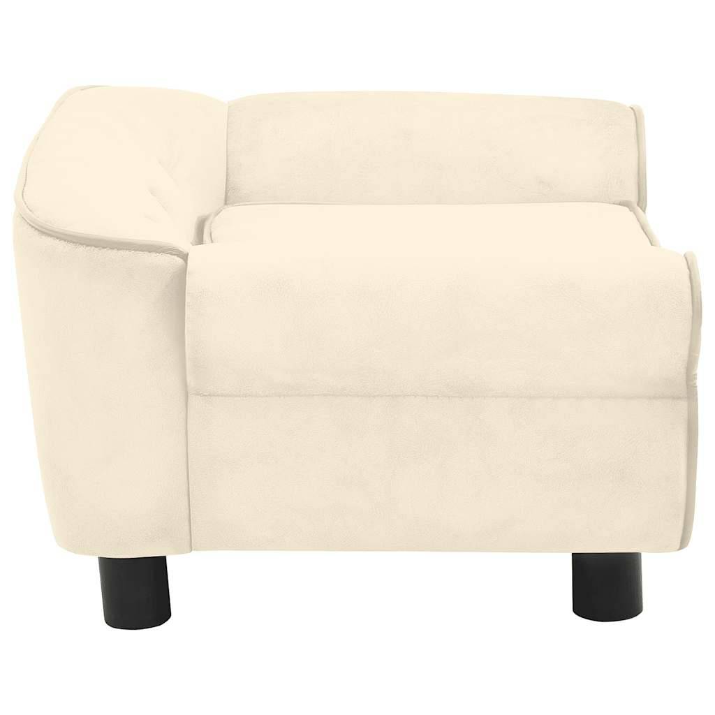 vidaXL Hundesofa Creme 72x45x30 cm Plüsch