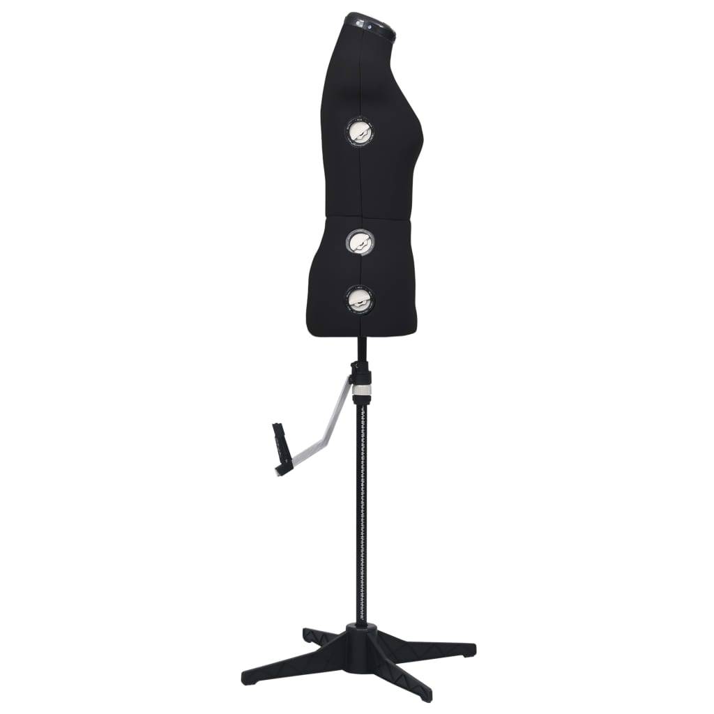 vidaXL Schneiderpuppe Verstellbar Weiblich Schwarz S Größe 33-40