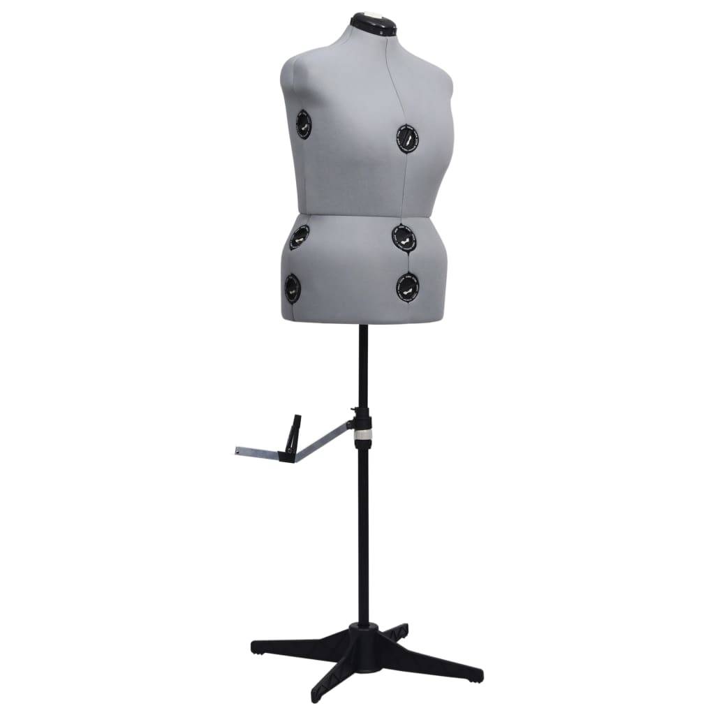 vidaXL Schneiderpuppe Verstellbar Weiblich Grau L Größe 44-50