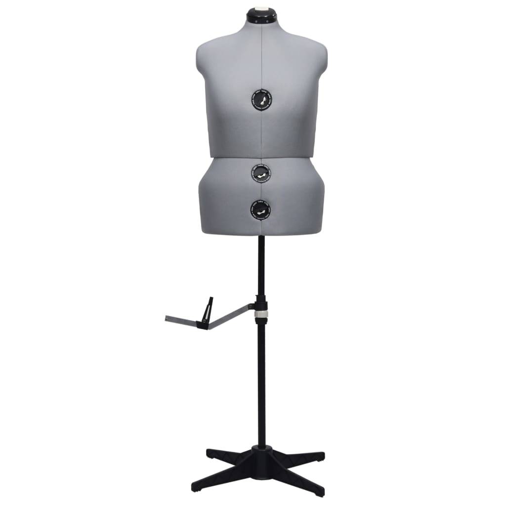 vidaXL Schneiderpuppe Verstellbar Weiblich Grau L Größe 44-50