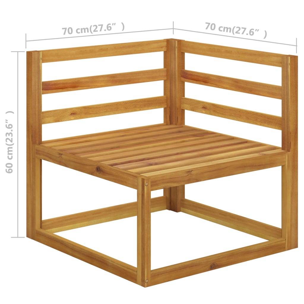 vidaXL 11-tlg. Garten-Lounge-Set mit Auflagen Massivholz Akazie