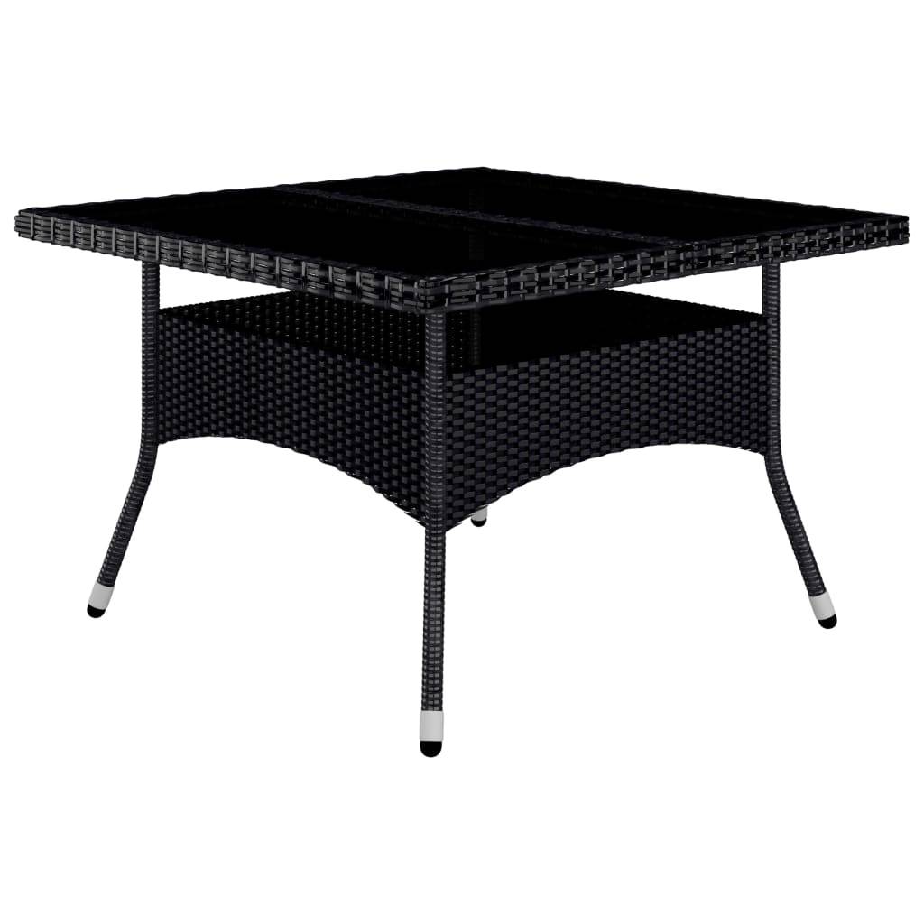 vidaXL 9-tlg. Garten-Essgruppe Poly Rattan und Akazienholz Schwarz