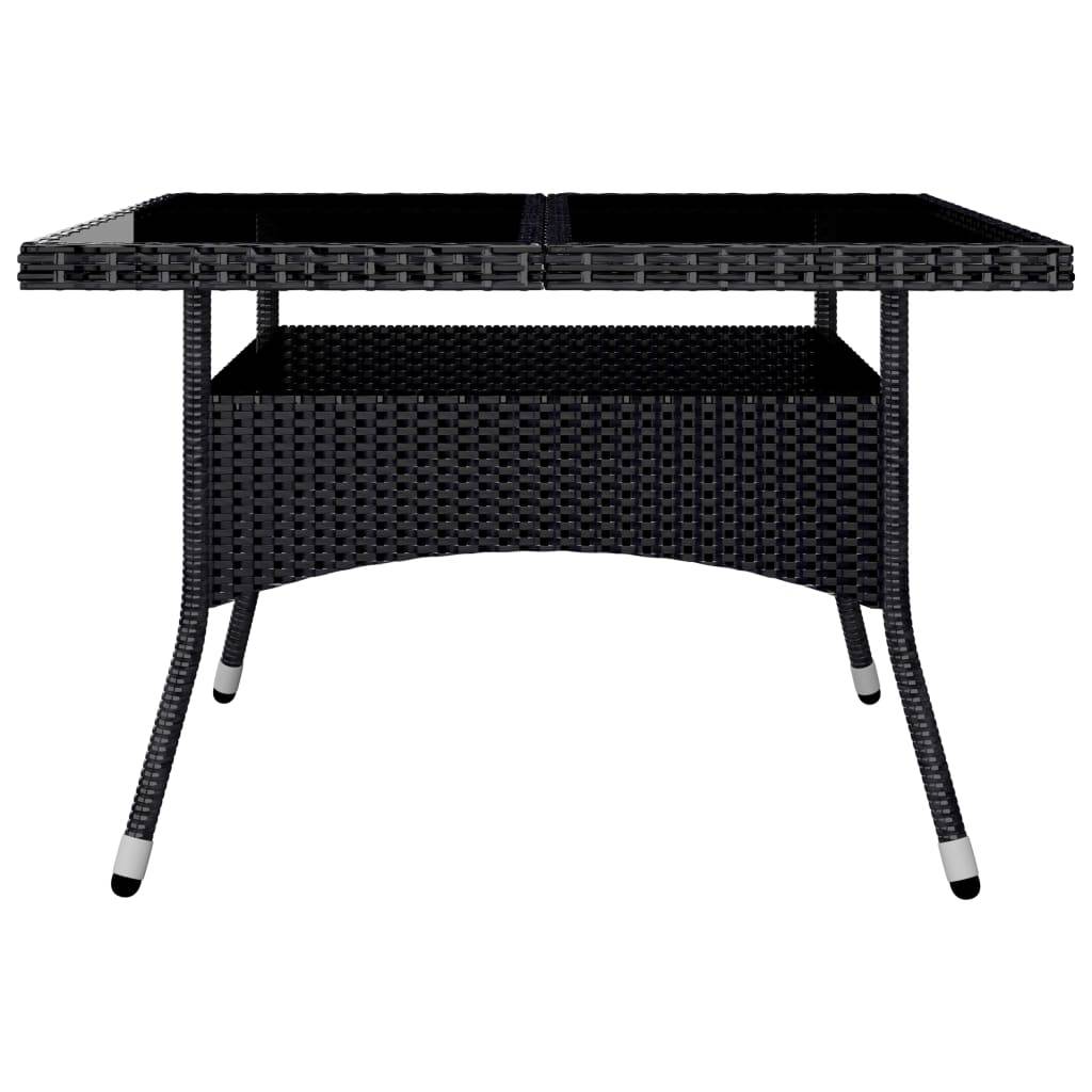 vidaXL 9-tlg. Garten-Essgruppe Poly Rattan und Akazienholz Schwarz
