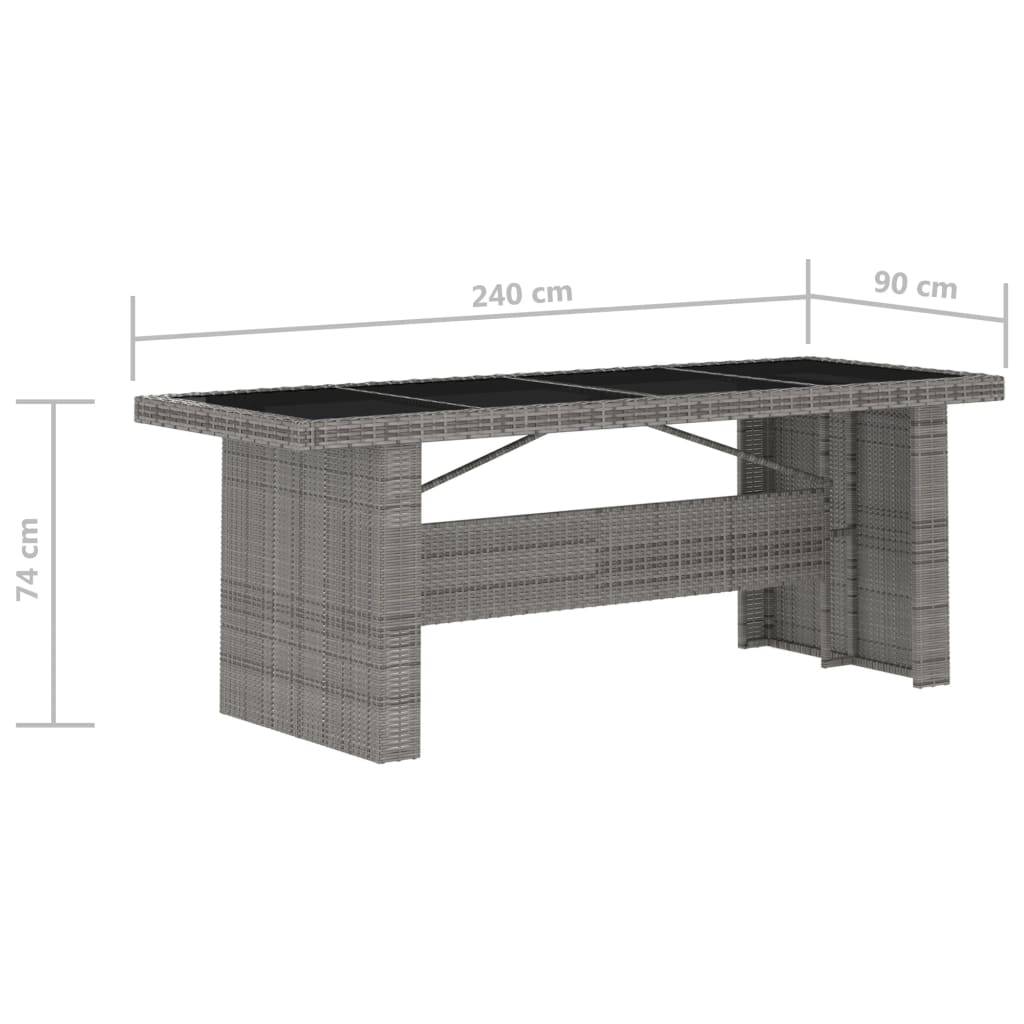 vidaXL 11-tlg. Garten-Essgruppe mit Auflagen Poly Rattan Grau