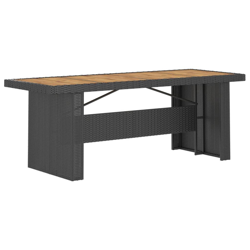 vidaXL 11-tlg. Garten-Essgruppe mit Kissen Poly Rattan Schwarz