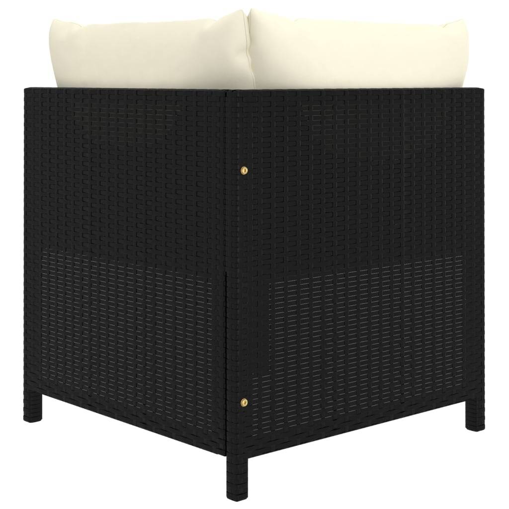 vidaXL 7-tlg. Garten-Lounge-Set mit Kissen Poly Rattan Schwarz