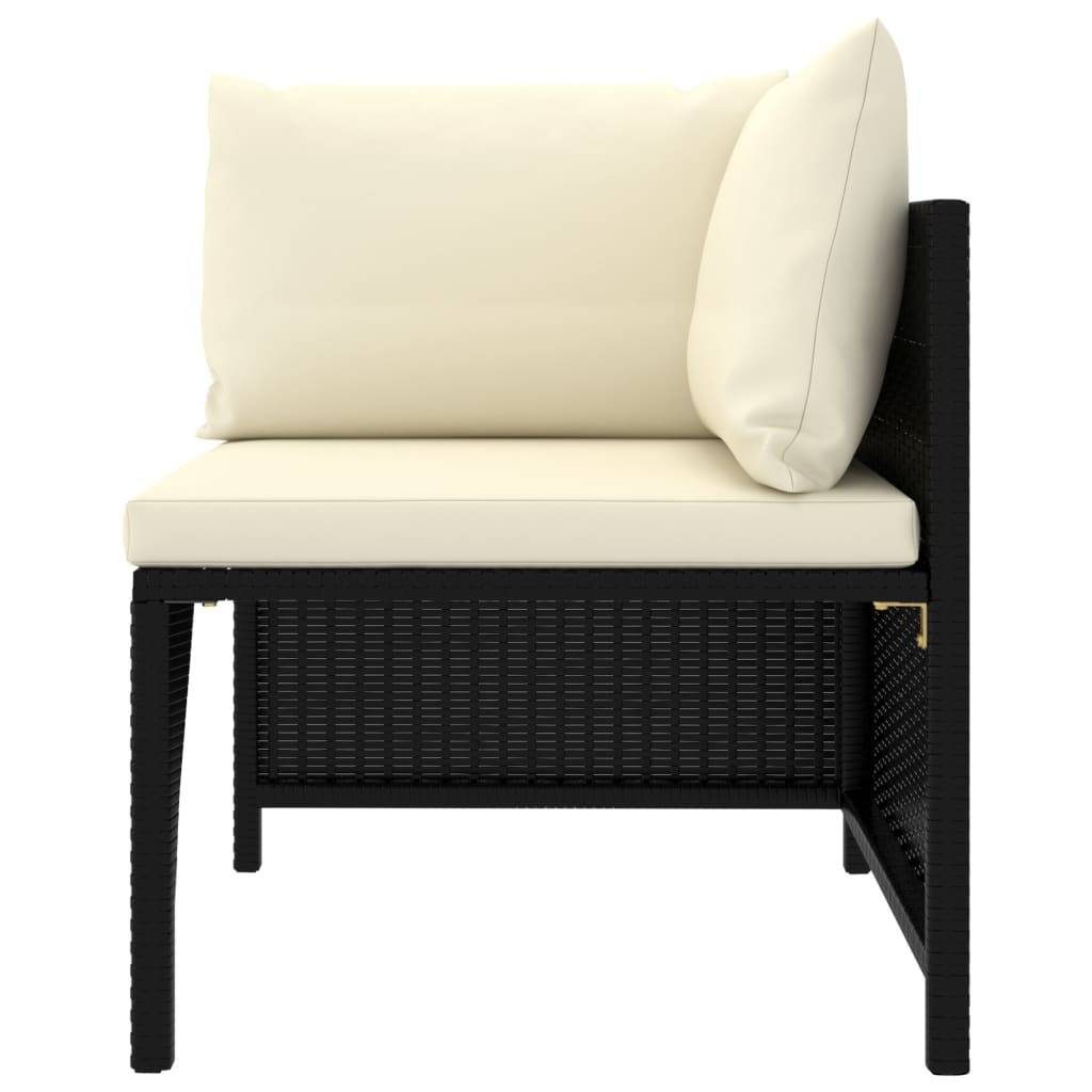 vidaXL 9-tlg. Garten-Lounge-Set mit Kissen Poly Rattan Schwarz