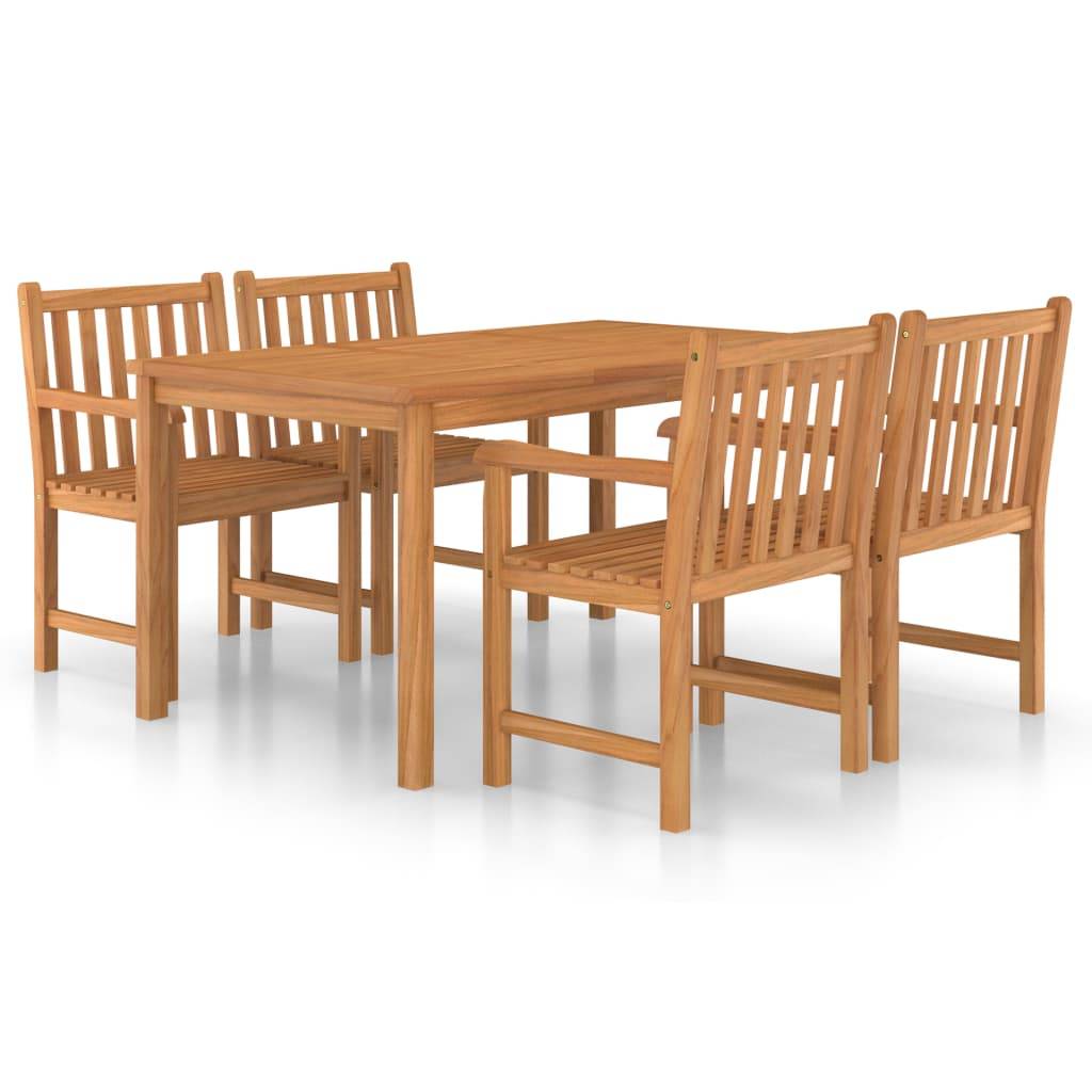 vidaXL 5-tlg. Garten-Essgruppe Massivholz Teak