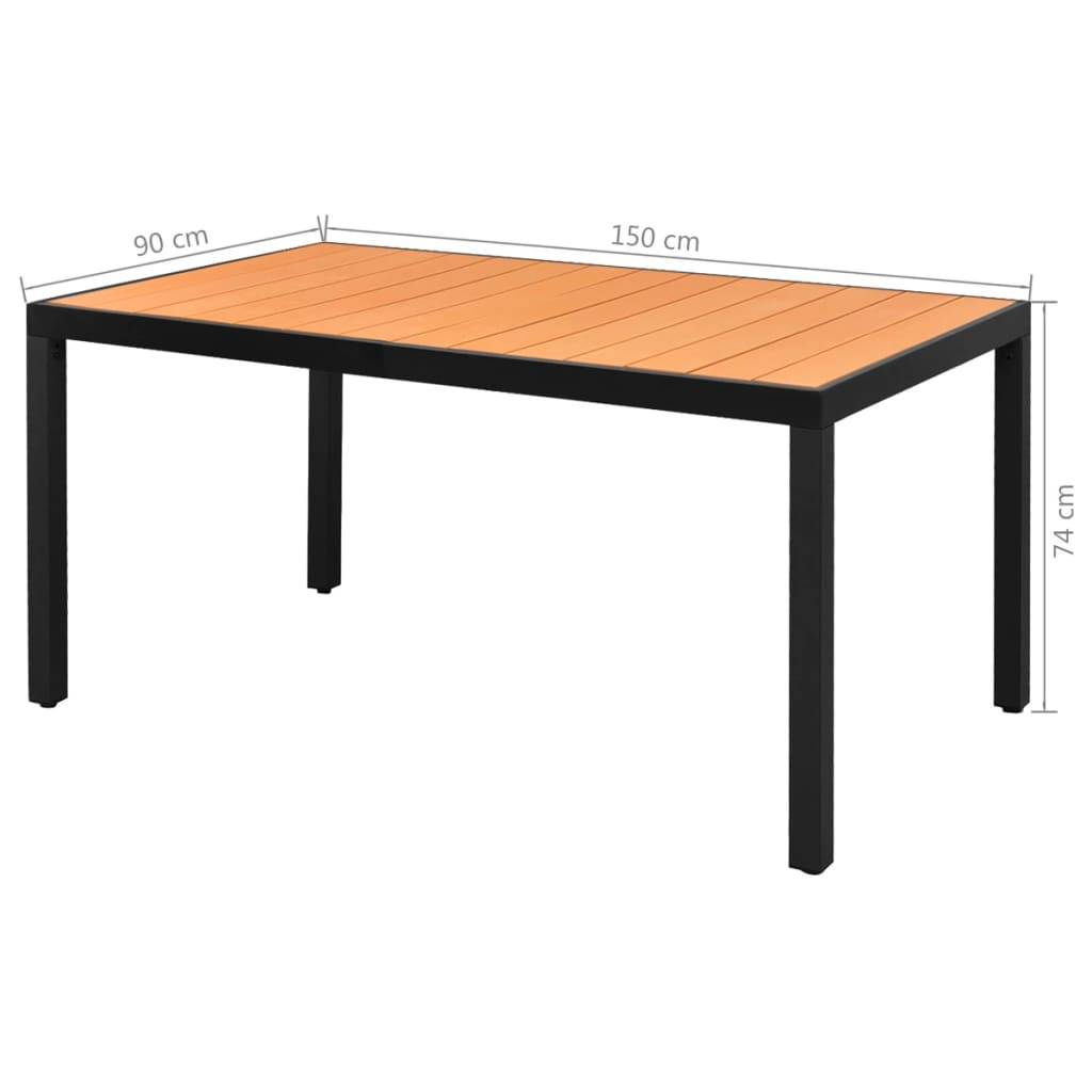 vidaXL 5-tlg. Garten-Essgruppe PVC Rattan Schwarz und Braun