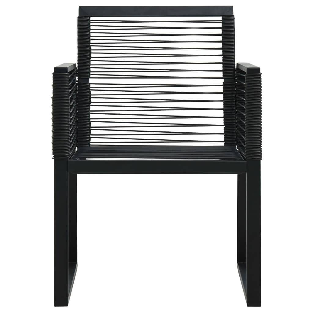 vidaXL Gartenstühle 2 Stk. Schwarz PVC Rattan