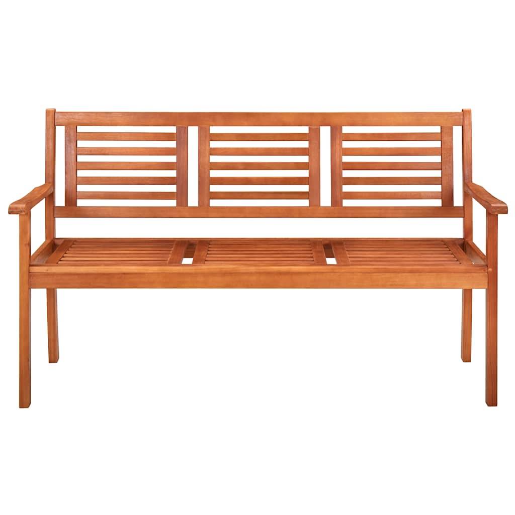 vidaXL 3-Sitzer-Gartenbank mit Auflage 150 cm Massivholz Eukalyptus