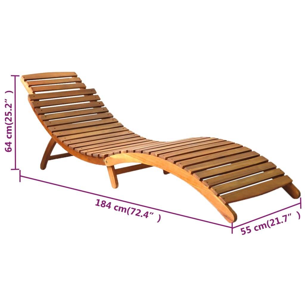 vidaXL Sonnenliegen 2 Stk. mit Auflagen Massivholz Akazie