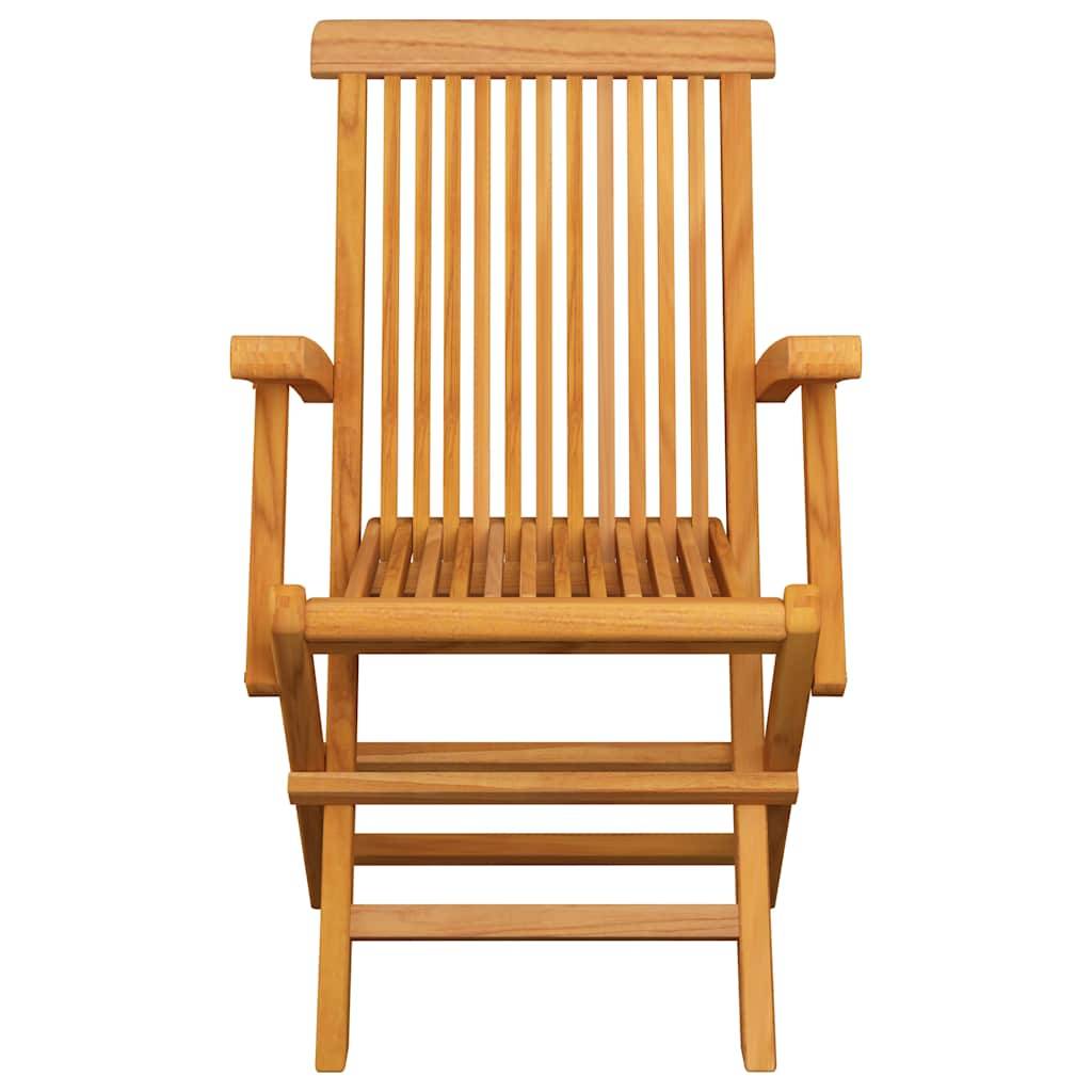 vidaXL Gartenstühle mit Taupe Kissen 3 Stk. Massivholz Teak