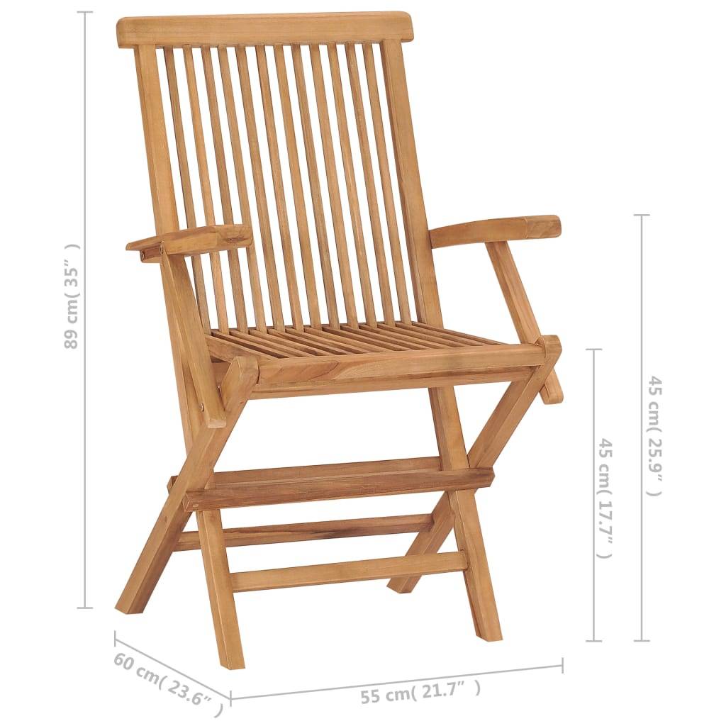 vidaXL Gartenstühle mit Taupe Kissen 2 Stk. Massivholz Teak