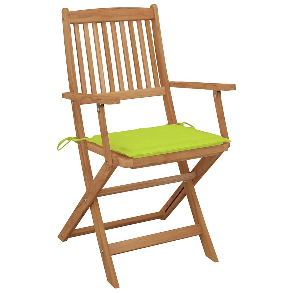 vidaXL Klappbare Gartenstühle 6 Stk. mit Kissen Massivholz Akazie