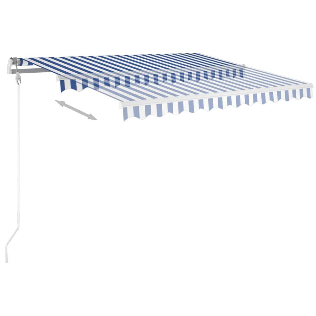 vidaXL Markise Automatisch Einziehbar 300x250 cm Blau und Weiß