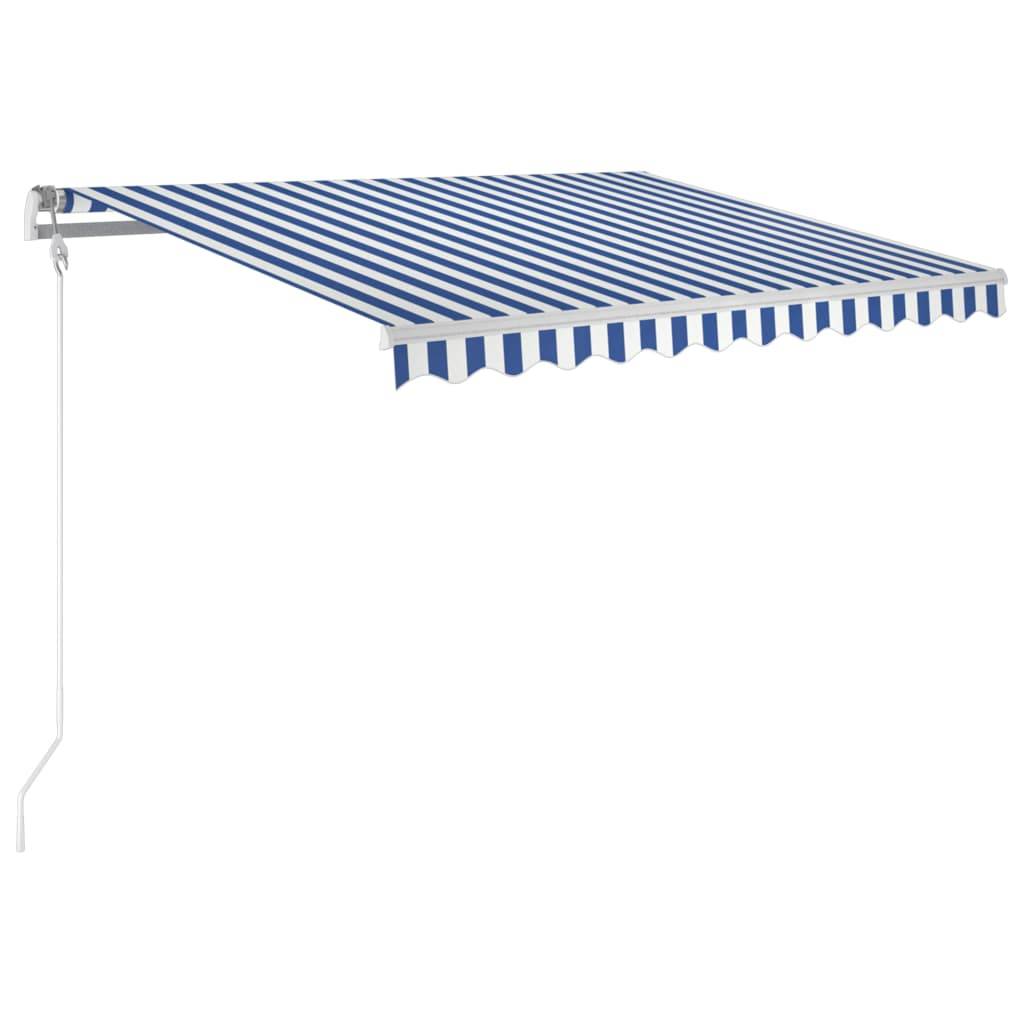 vidaXL Markise Automatisch Einziehbar 300x250 cm Blau und Weiß