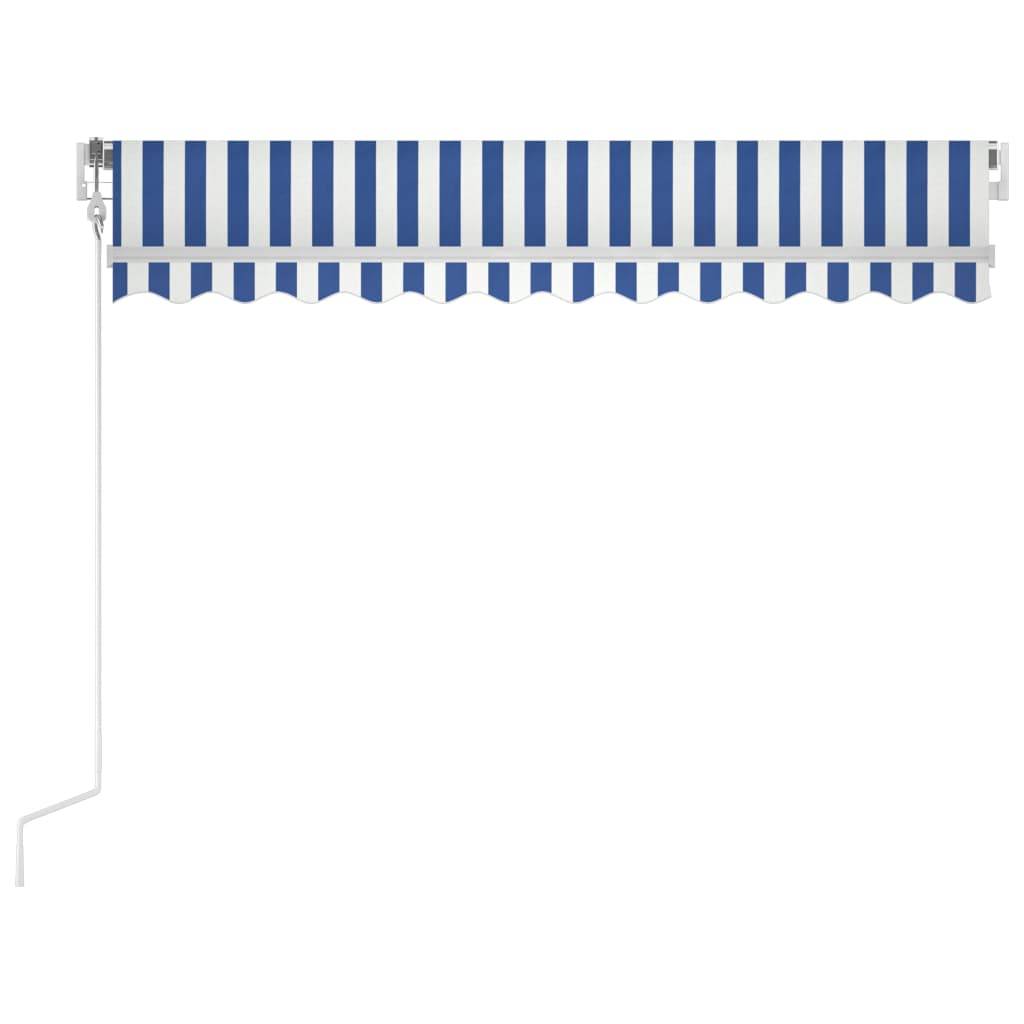 vidaXL Markise Automatisch Einziehbar 300x250 cm Blau und Weiß