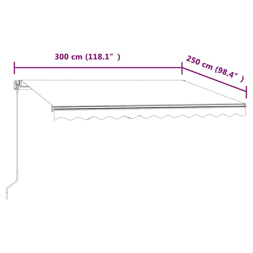 vidaXL Markise Automatisch Einziehbar 300x250 cm Creme