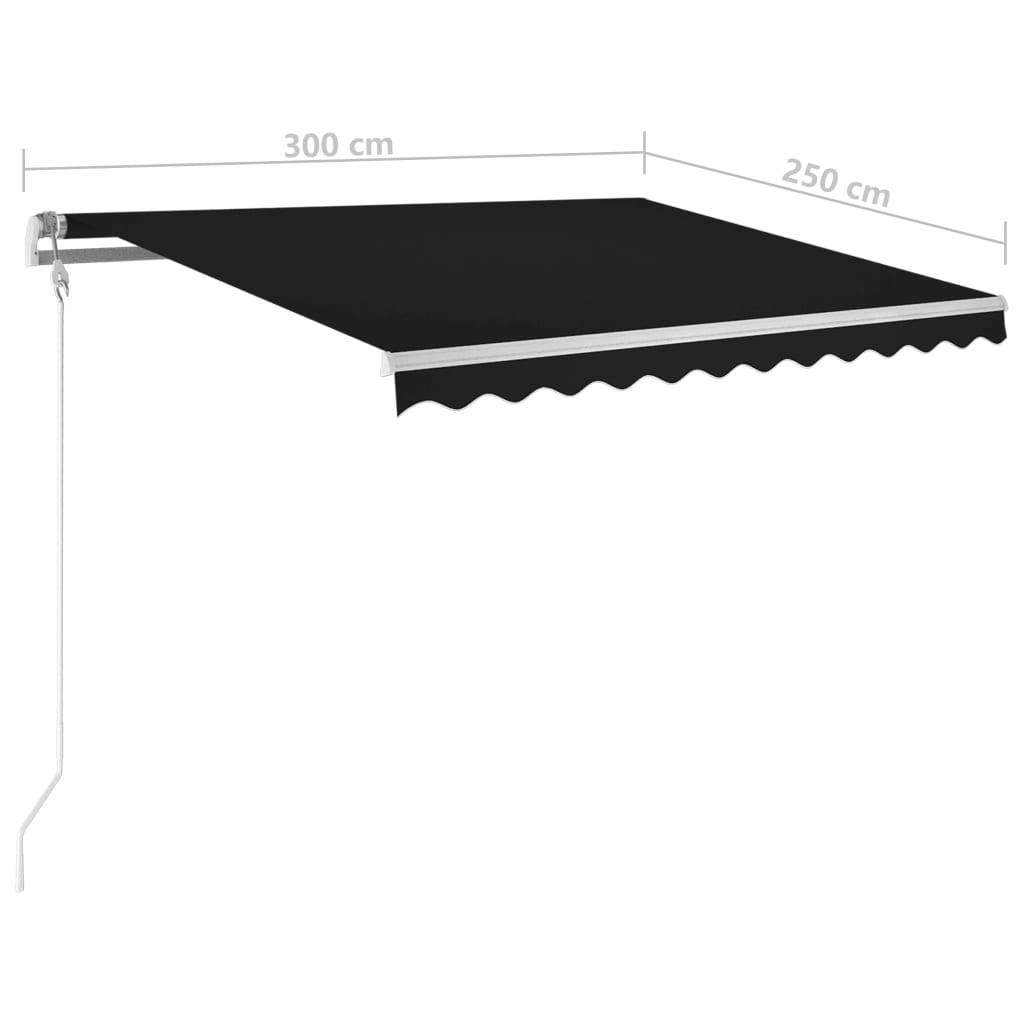 vidaXL Automatische Markise mit LED & Windsensor 300x250 cm Anthrazit