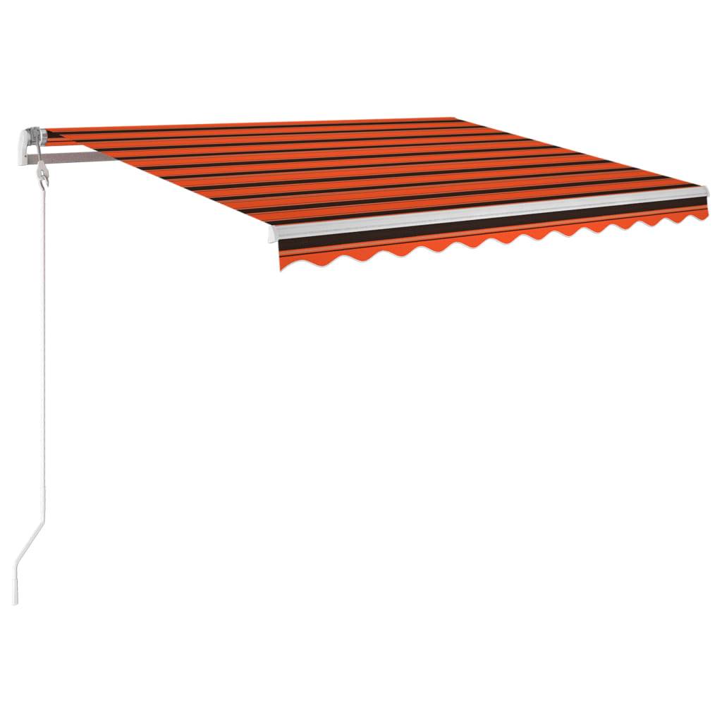 vidaXL Automatische Markise mit LED Windsensor 300x250 cm Orange/Braun