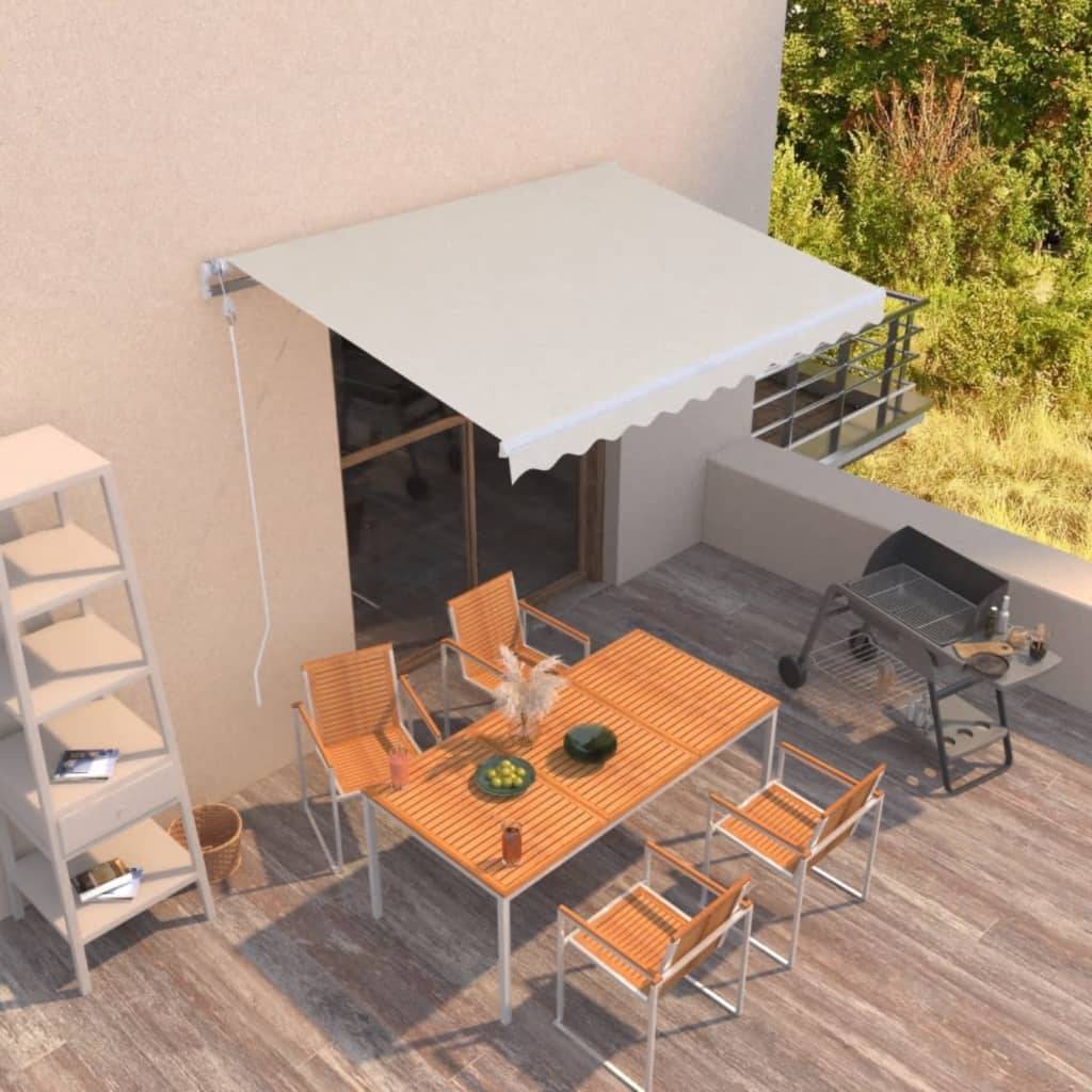 vidaXL Markise Manuell Einziehbar 350x250 cm Creme