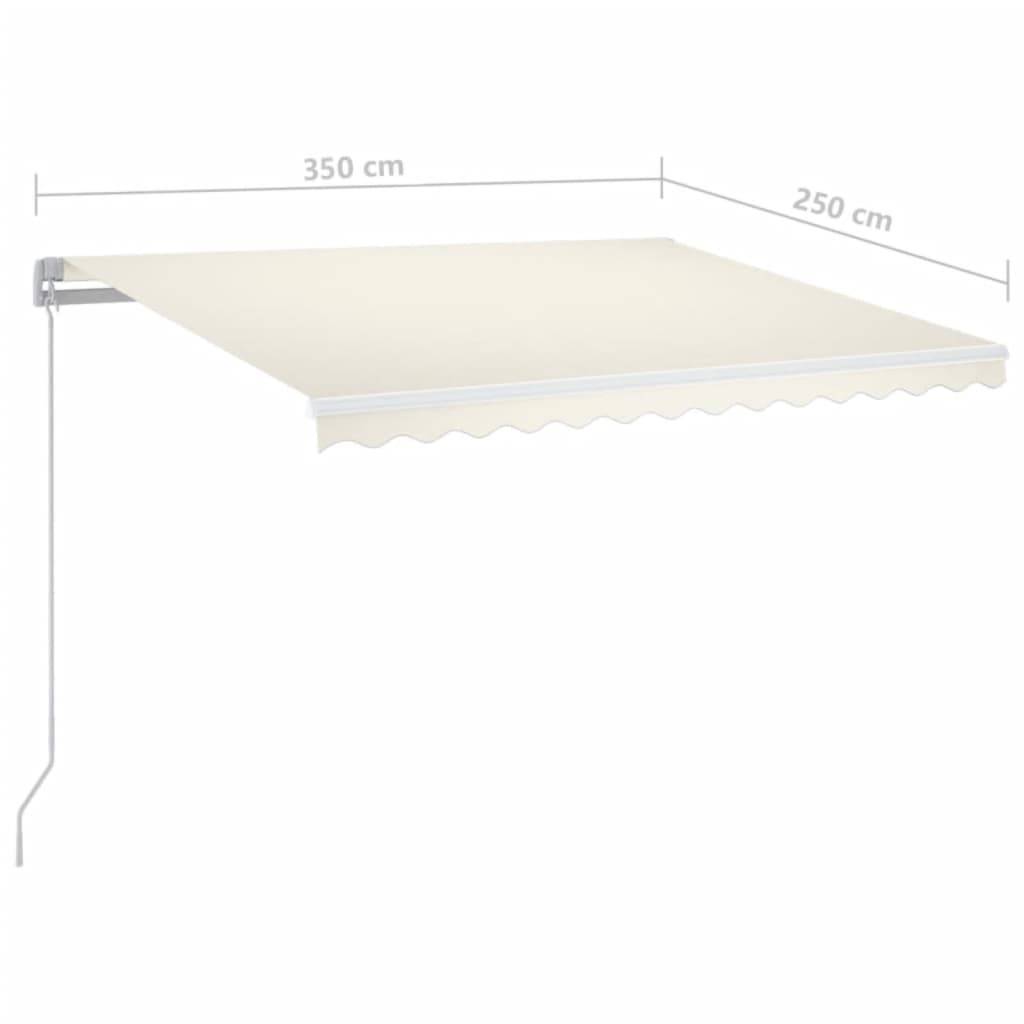 vidaXL Markise Manuell Einziehbar 350x250 cm Creme