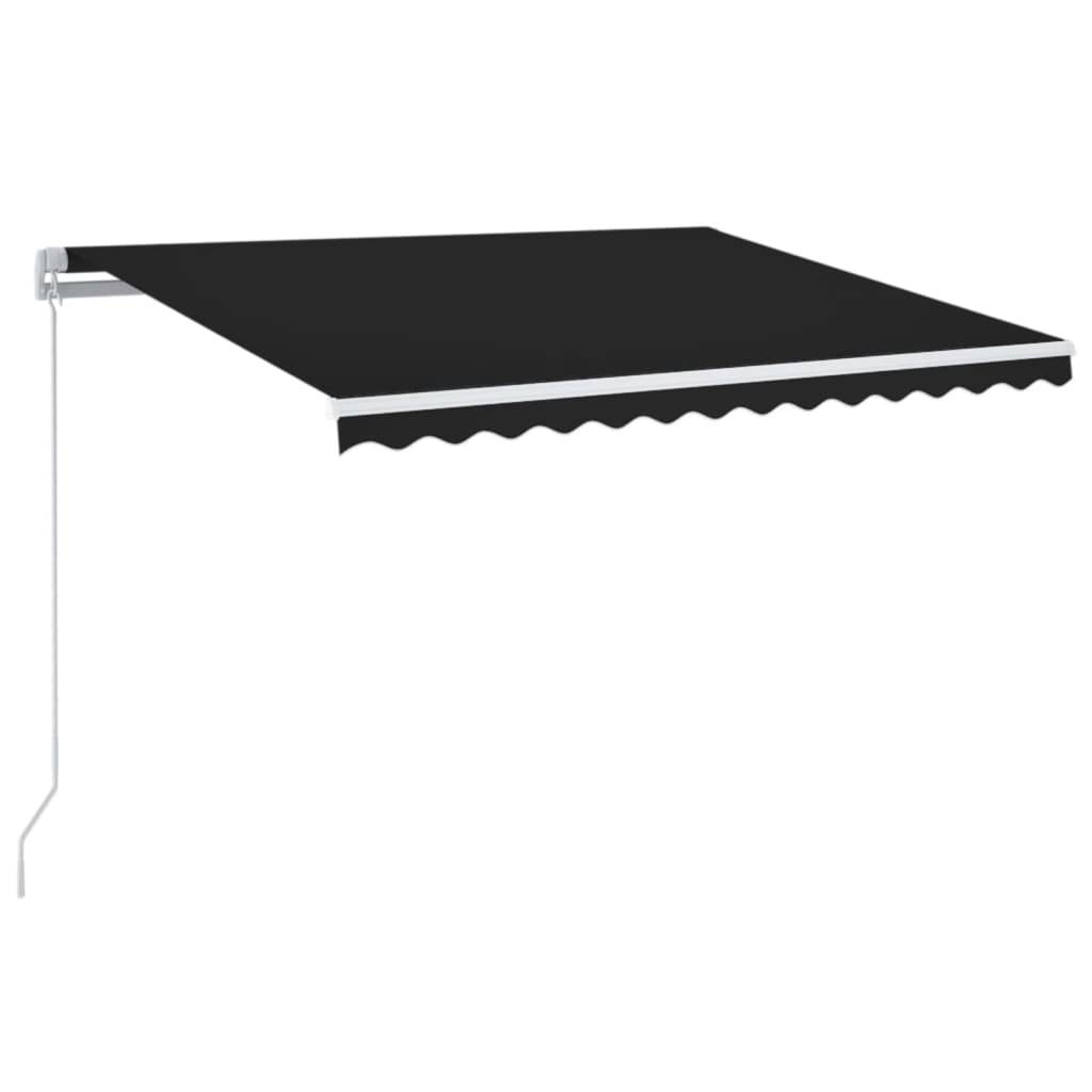 vidaXL Markise Manuell Einziehbar mit LED 350x250 cm Anthrazit