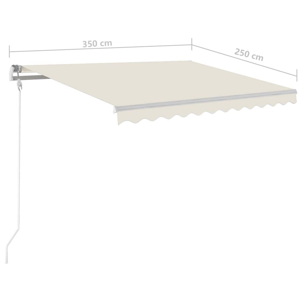 vidaXL Automatische Markise mit LED & Windsensor 350x250 cm Creme