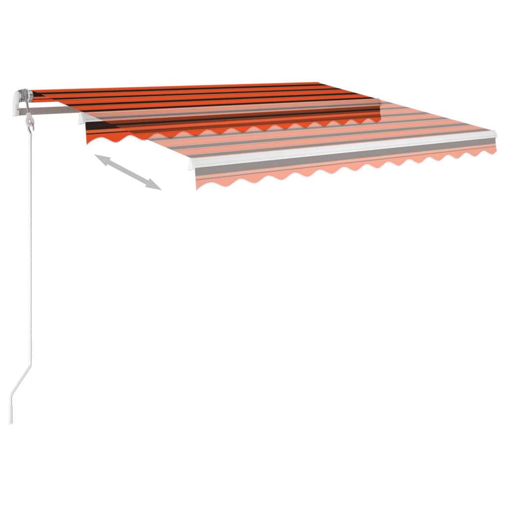 vidaXL Automatische Markise mit LED Windsensor 350x250 cm Orange/Braun
