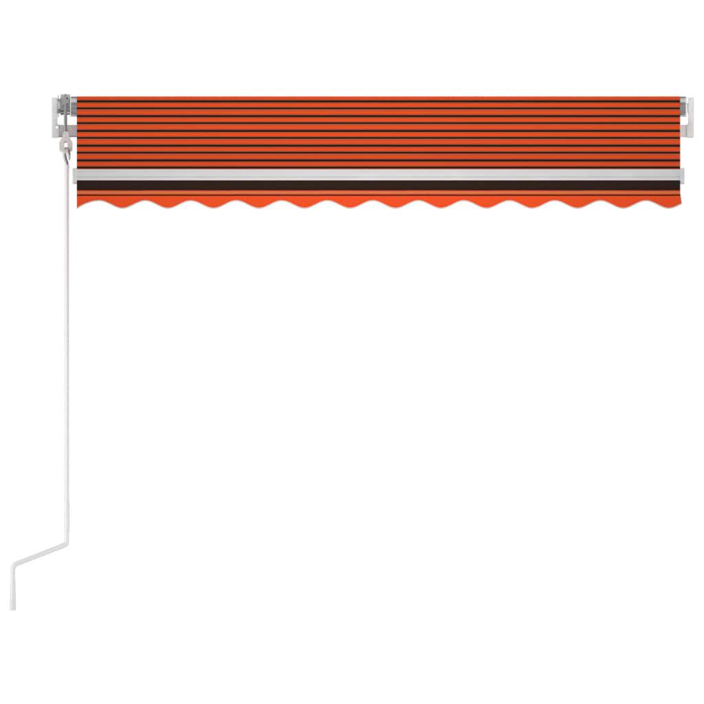 vidaXL Automatische Markise mit LED Windsensor 350x250 cm Orange/Braun