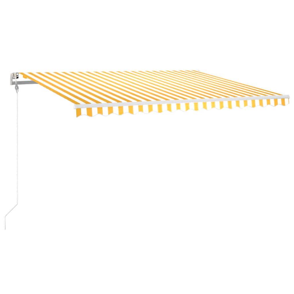 vidaXL Automatische Markise mit LED Windsensor 400x300 cm Gelb/Weiß