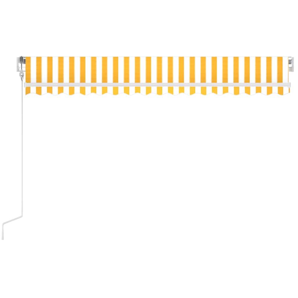 vidaXL Automatische Markise mit LED Windsensor 400x300 cm Gelb/Weiß