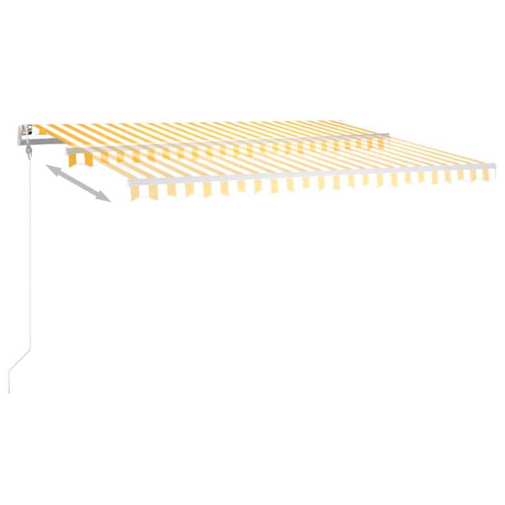 vidaXL Automatische Markise mit LED Windsensor 400x300 cm Gelb/Weiß