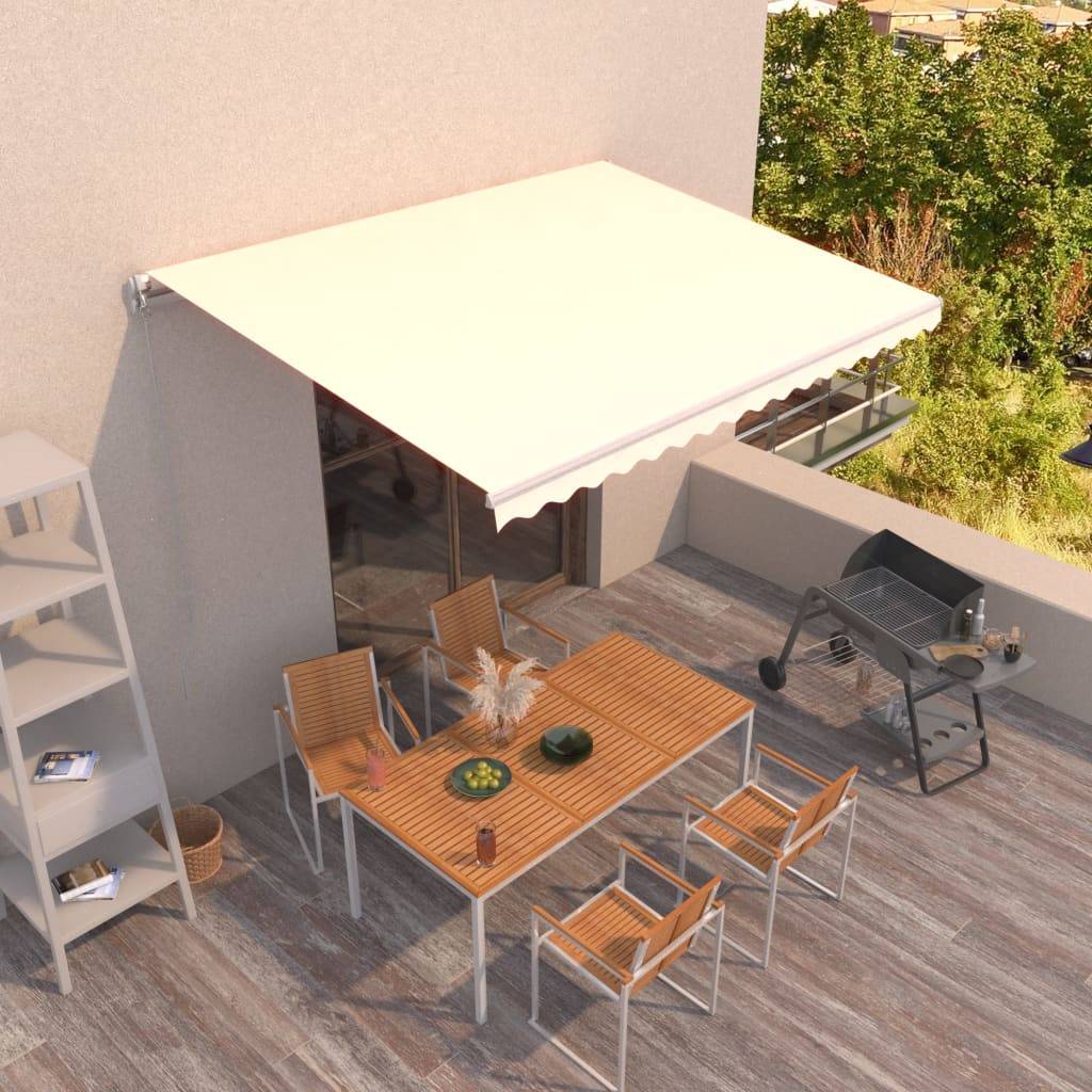 vidaXL Markise Manuell Einziehbar 450x300 cm Creme