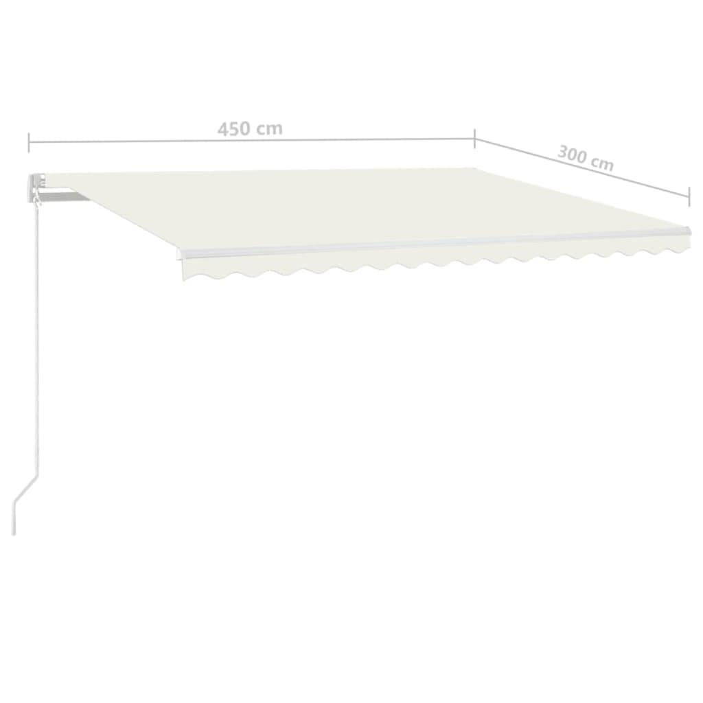 vidaXL Markise Manuell Einziehbar 450x300 cm Creme
