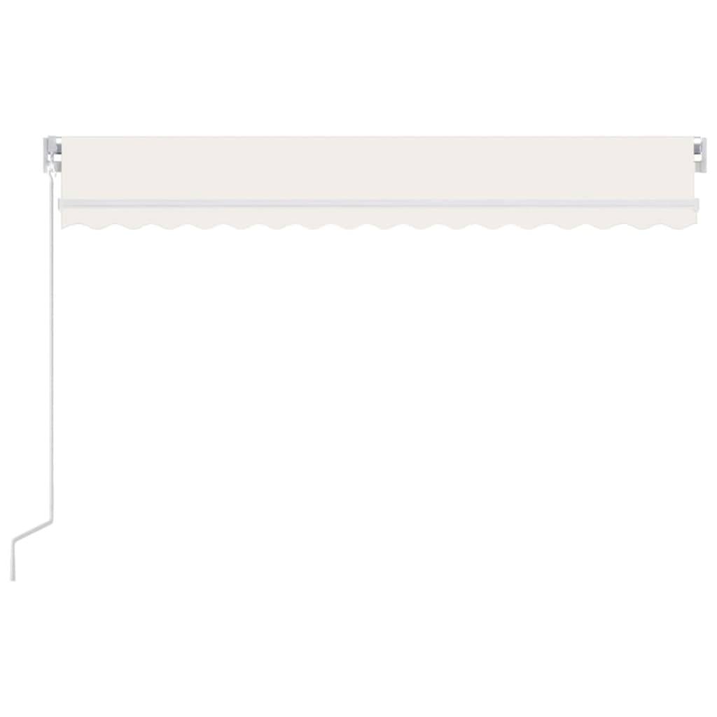 vidaXL Markise Manuell Einziehbar mit LED 450x300 cm Creme