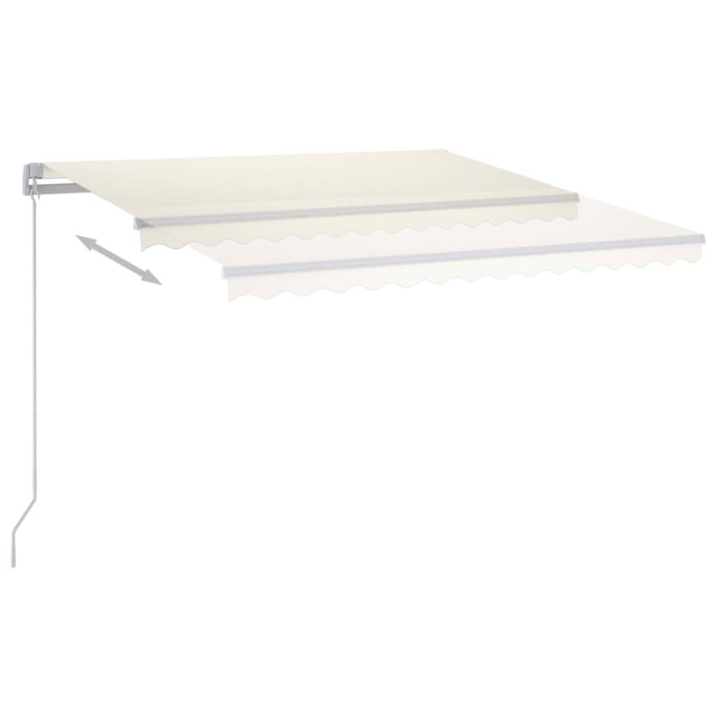vidaXL Markise Manuell Einziehbar mit LED 450x300 cm Creme