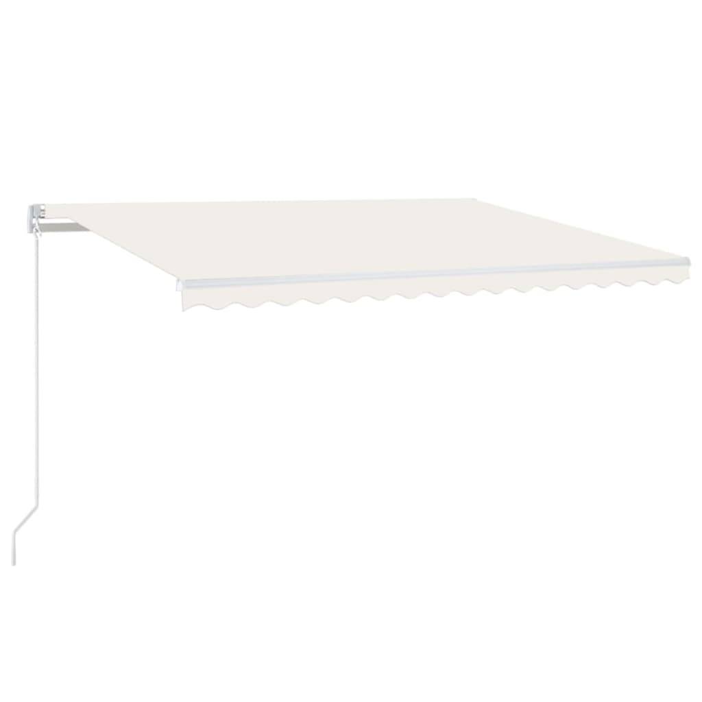 vidaXL Markise Manuell Einziehbar mit LED 450x300 cm Creme