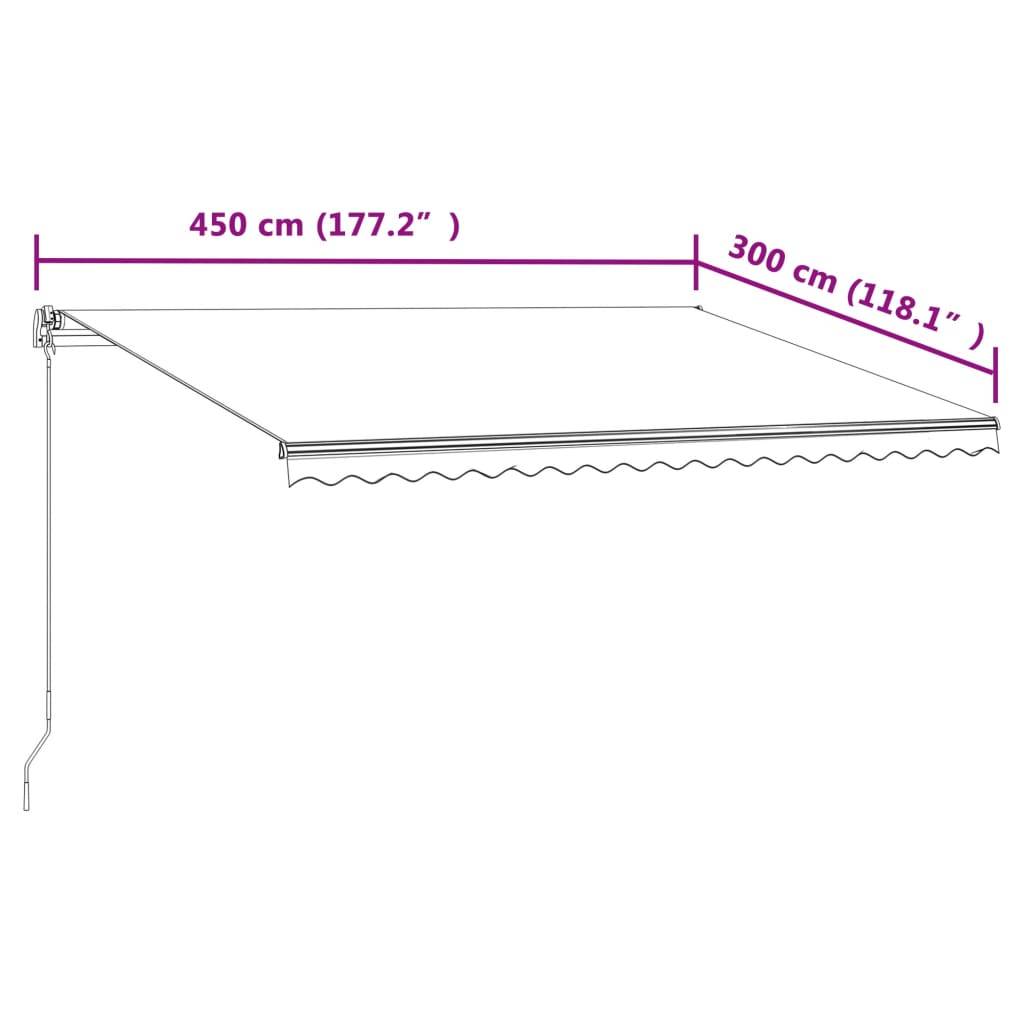 vidaXL Markise Automatisch Einziehbar 450x300 cm Gelb und Weiß