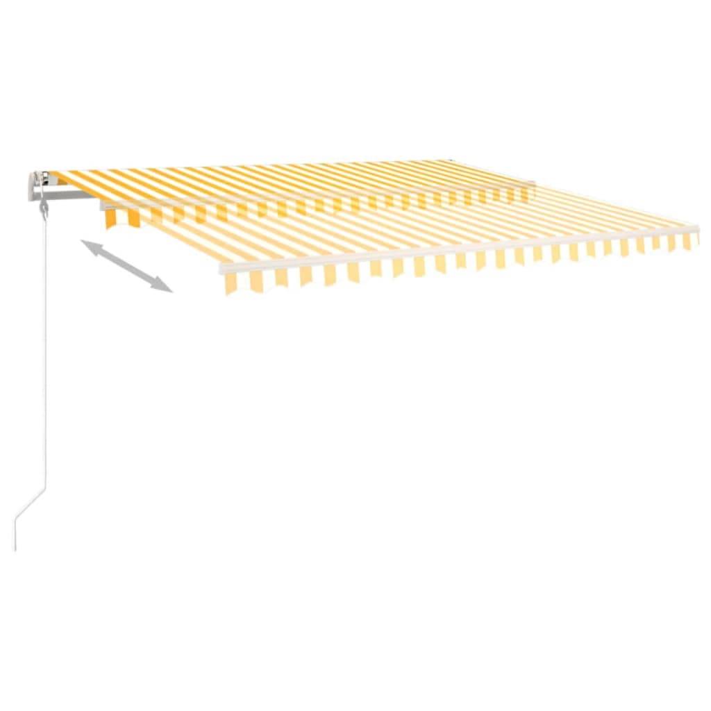 vidaXL Markise Automatisch Einziehbar 450x300 cm Gelb und Weiß