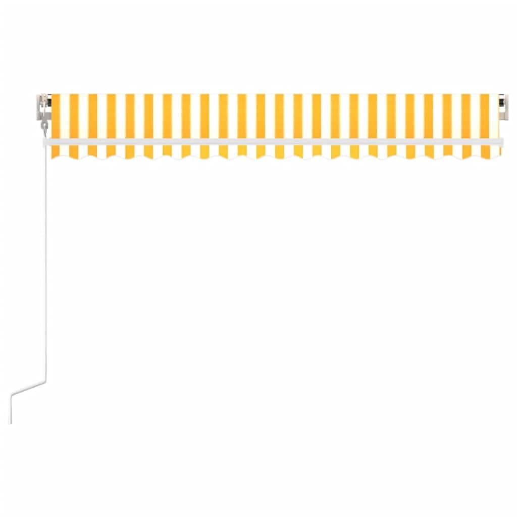 vidaXL Markise Automatisch Einziehbar 450x300 cm Gelb und Weiß