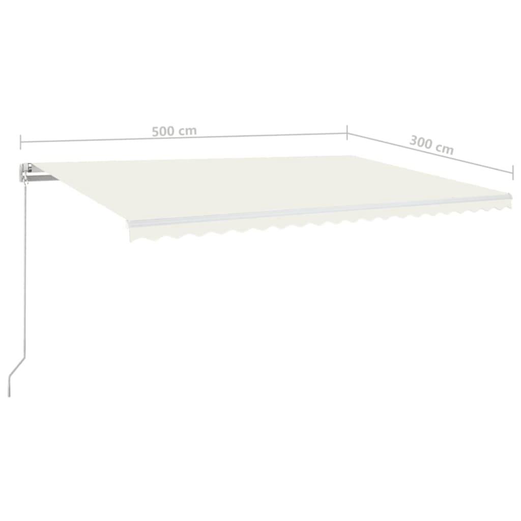 vidaXL Markise Manuell Einziehbar 500x300 cm Creme