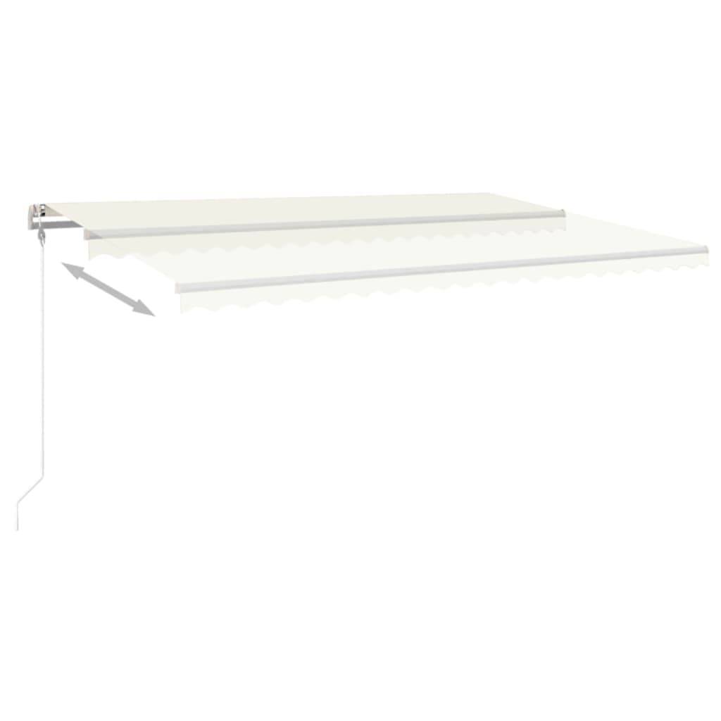 vidaXL Automatische Markise mit LED Windsensor 500x300 cm Creme