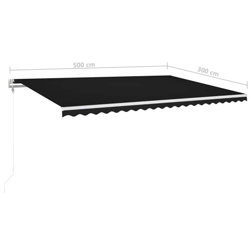 vidaXL Automatische Markise mit LED Windsensor 500x300 cm Anthrazit
