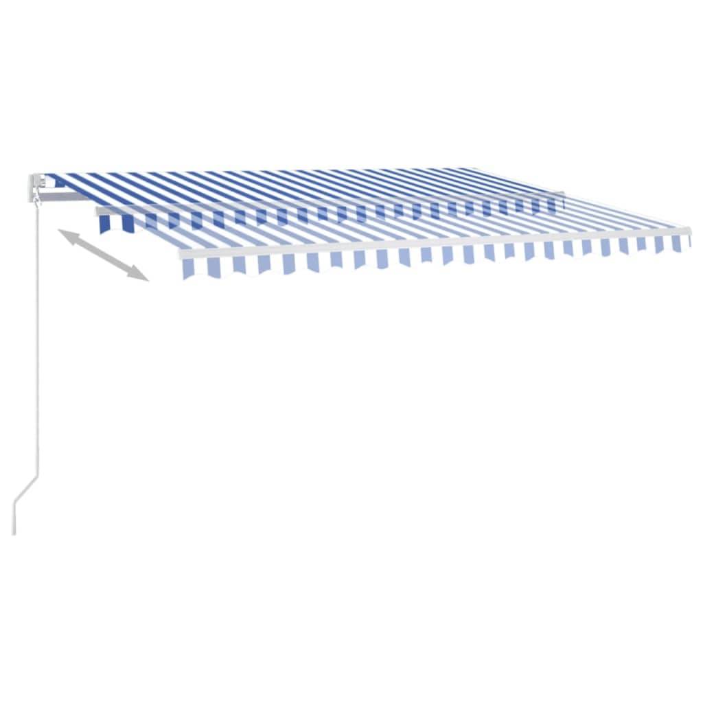 vidaXL Markise Manuell Einziehbar 400x350 cm Blau und Weiß