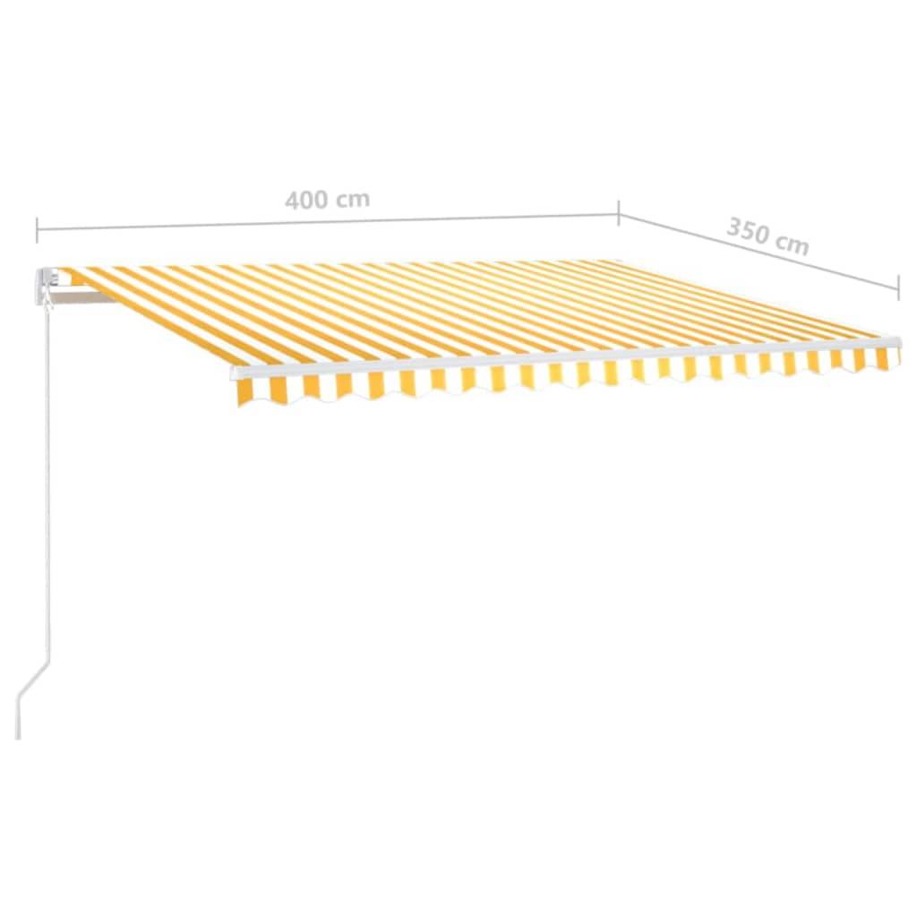vidaXL Markise Manuell Einziehbar 400x350 cm Gelb und Weiß
