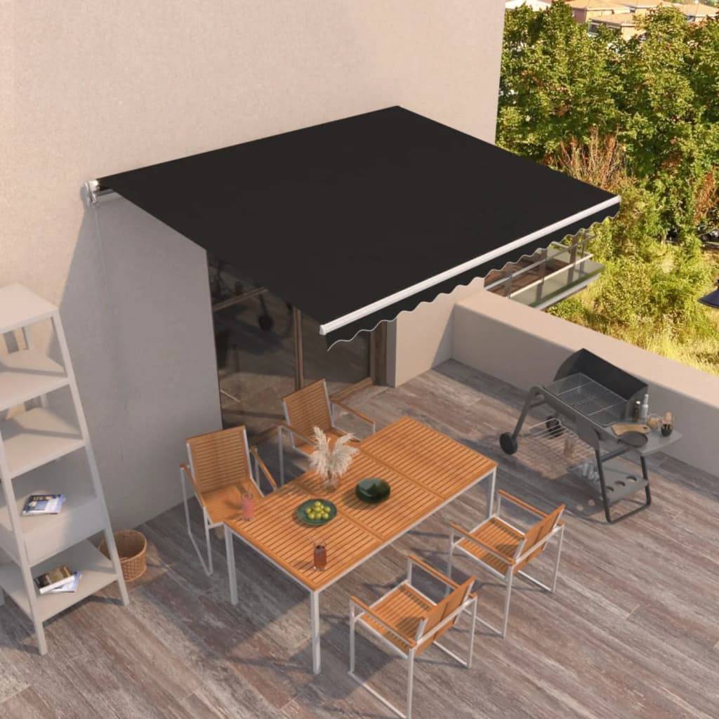 vidaXL Markise Manuell Einziehbar 400x350 cm Anthrazit