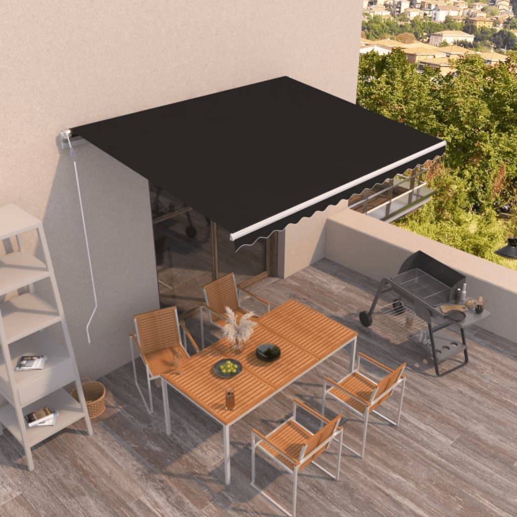 vidaXL Markise Automatisch Einziehbar 400x350 cm Anthrazit