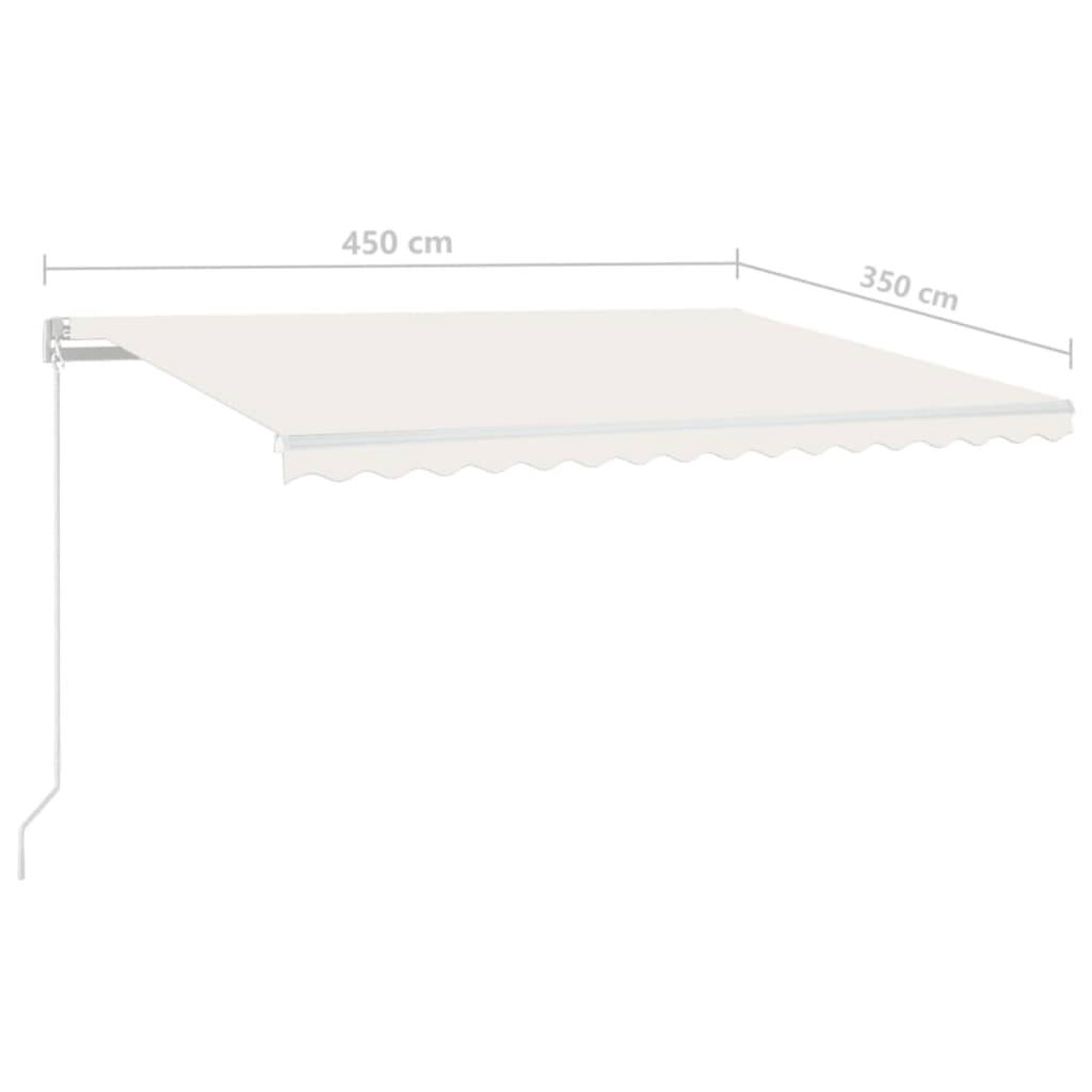 vidaXL Markise Manuell Einziehbar 450x350 cm Creme